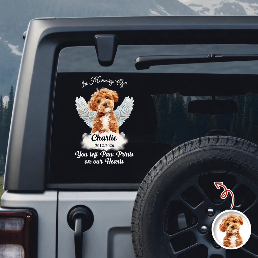Custom Photo Dog Loss Memorial Car Window Decal Sticker CH07 910478