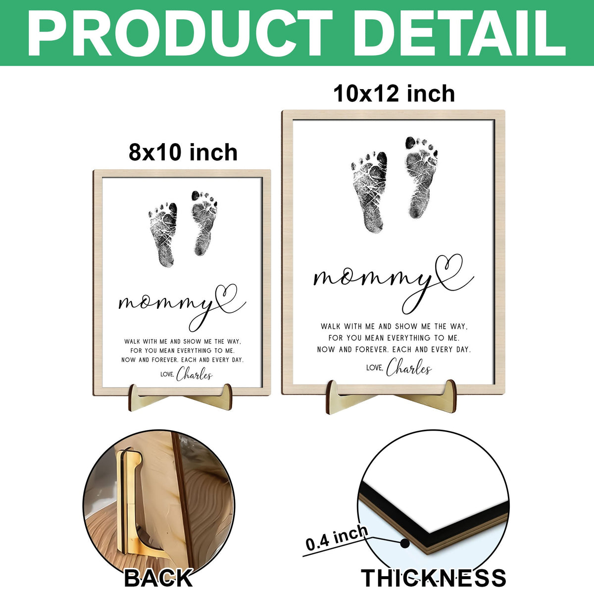 Personalized Walk With Me 2-Layered Wooden Plaque With Stand, Happy Mother's Day TH10 898915