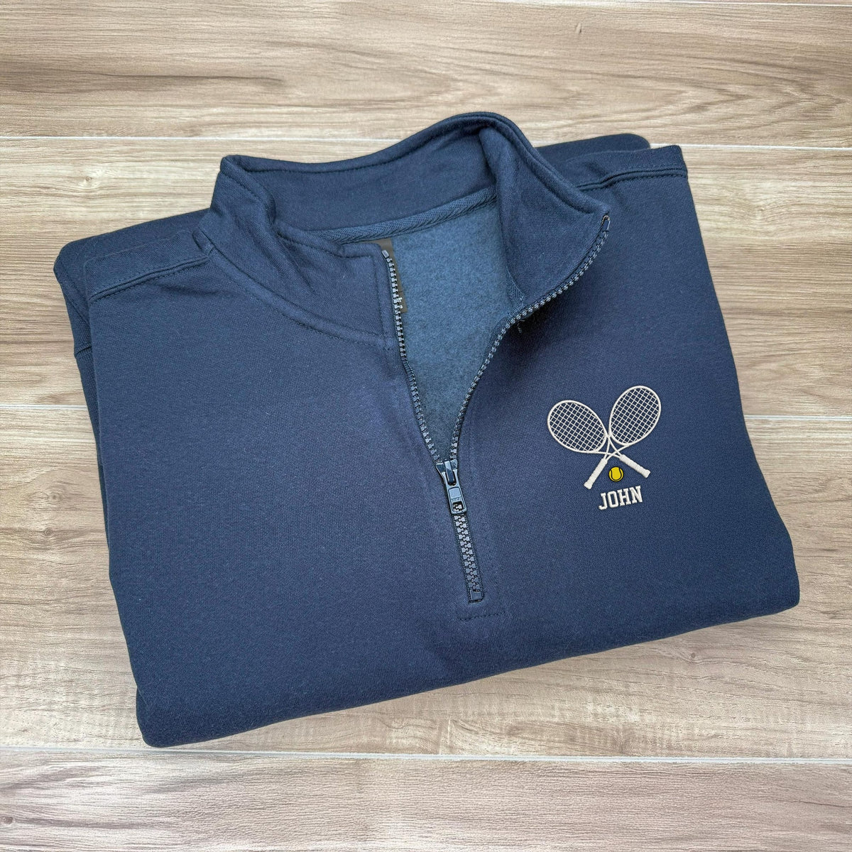 Personalized Name Tennis Player Embroidered Quarter Zip Sweater HA75 898622