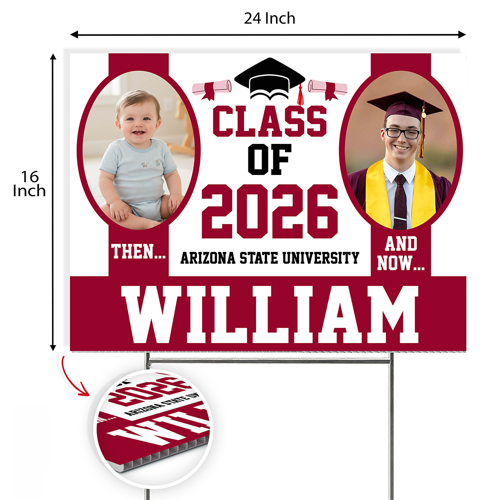 Personalized Let's Make Memories All Grown Up Graduation Class Of 2026 Yard Sign HO82 901346