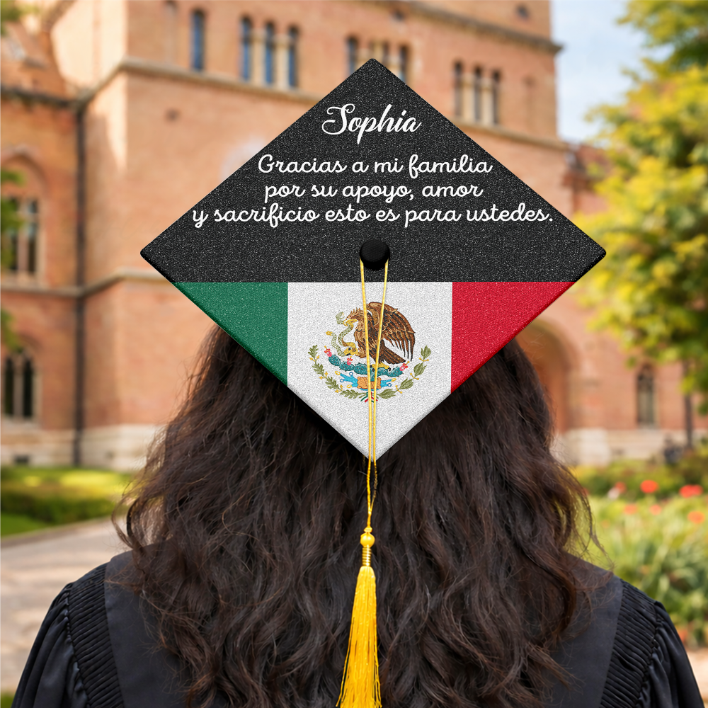 Personalized Gracias A Mi Familia Graduation Cap Topper TH10 898961