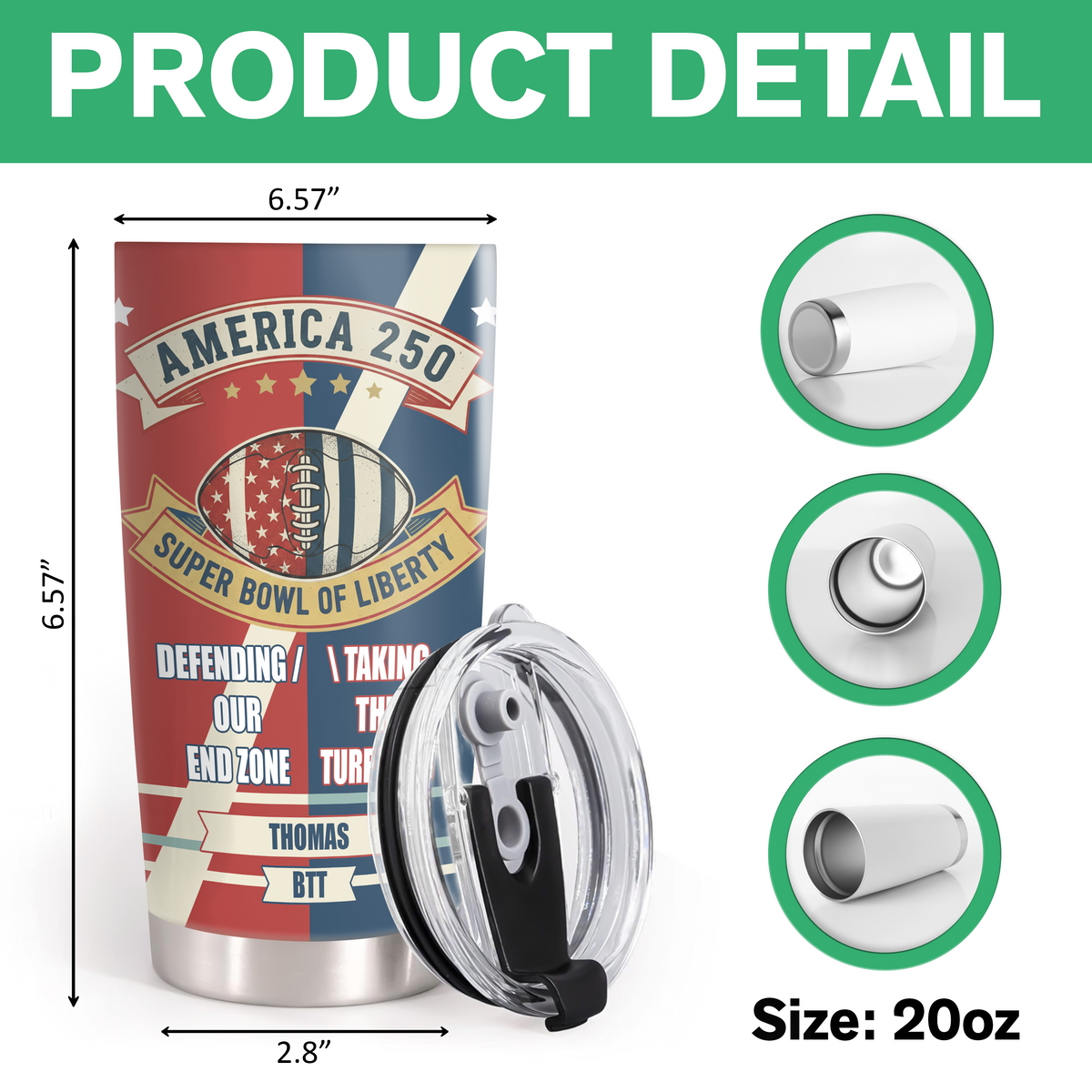Personalized Name Super Bowl Of Liberty America 250 Football Giff Fat Tumbler LM32 897879