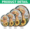 Custom Dog Photo With Sunflower Memorial Stained Glass Suncatcher, Pet Loss Gift HO82 894326