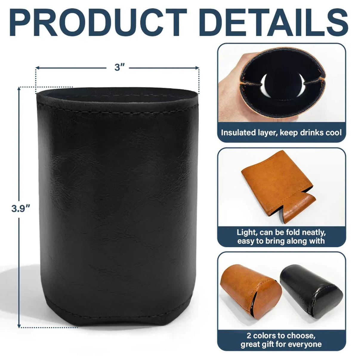 Personalized Fires - Friends - Fun - Camping Crews Leather Can Cooler Holder HA75 897038
