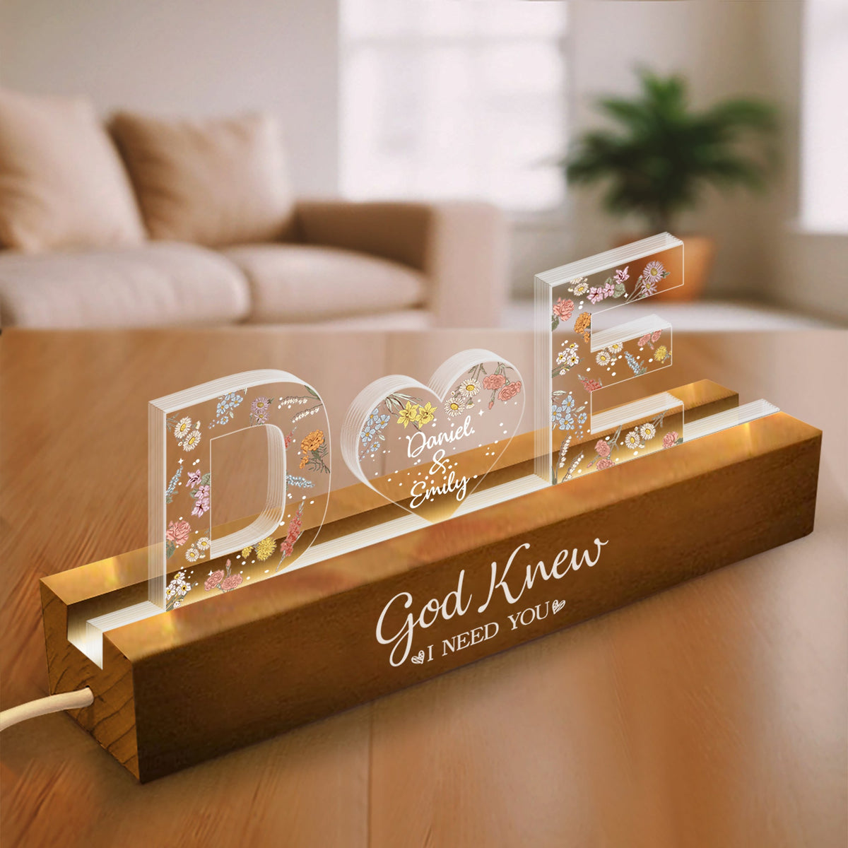 Personalized Couple Name Led Night Light, Custom Letter Gift For Couple, Wedding Anniversary HO82 901110
