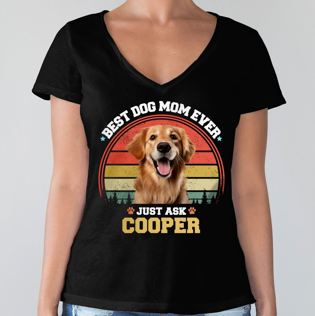 Custom Photo Best Dog Dad Ever Custom Dog Face Photo Retro Shirt CH07 896024