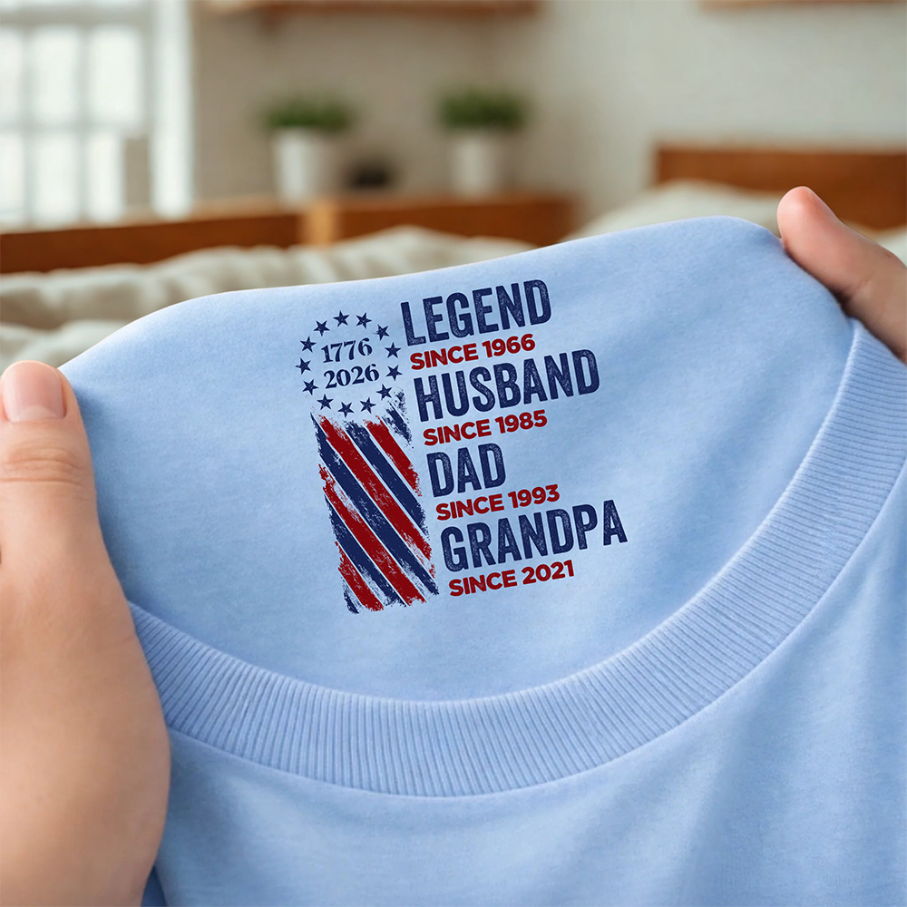 Personalized Legend, Husband, Dad And Grandpa Back Neck Shirt HO82 901816