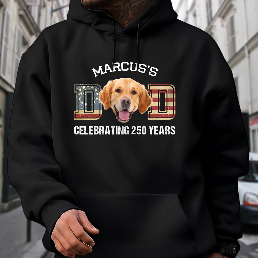 Custom Photo Dog Cat Dad Mom Celebrating 250 Years Dark Shirt HO82 900328