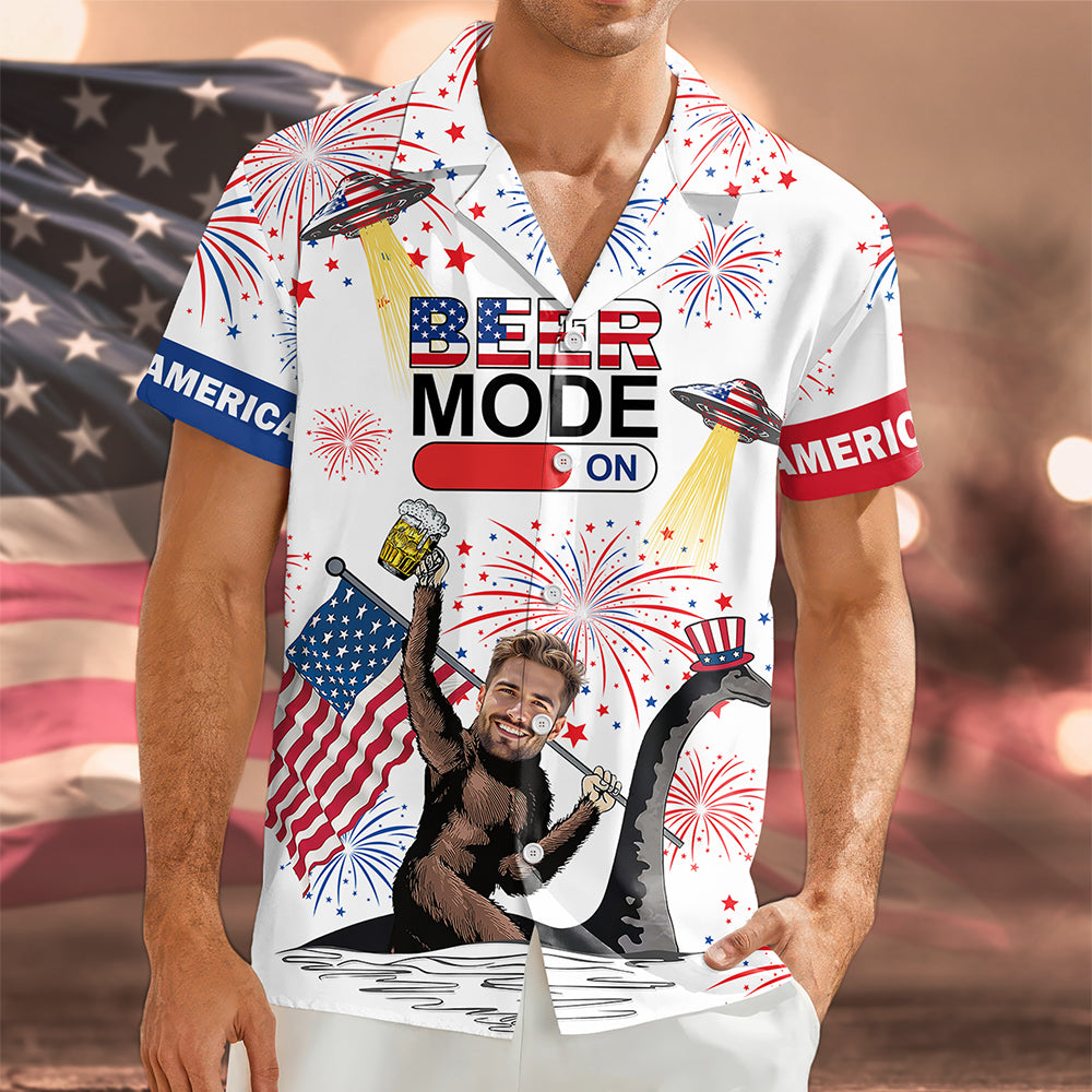 Custom Face 4th Of July Bigfoot Drink Beer Hawaiian Shirt Funny Gift CH07 895692