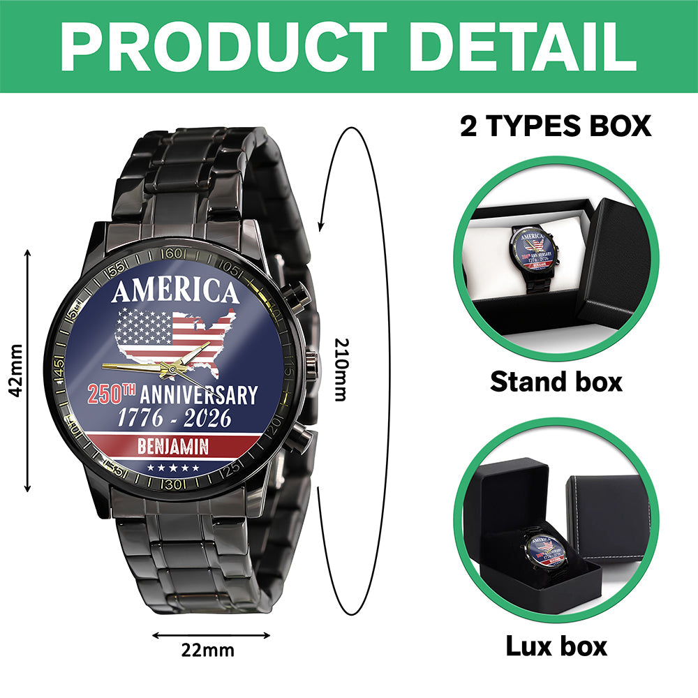 Personalized Name America 250th Anniversary Men's Wrist Watch HO82 901562