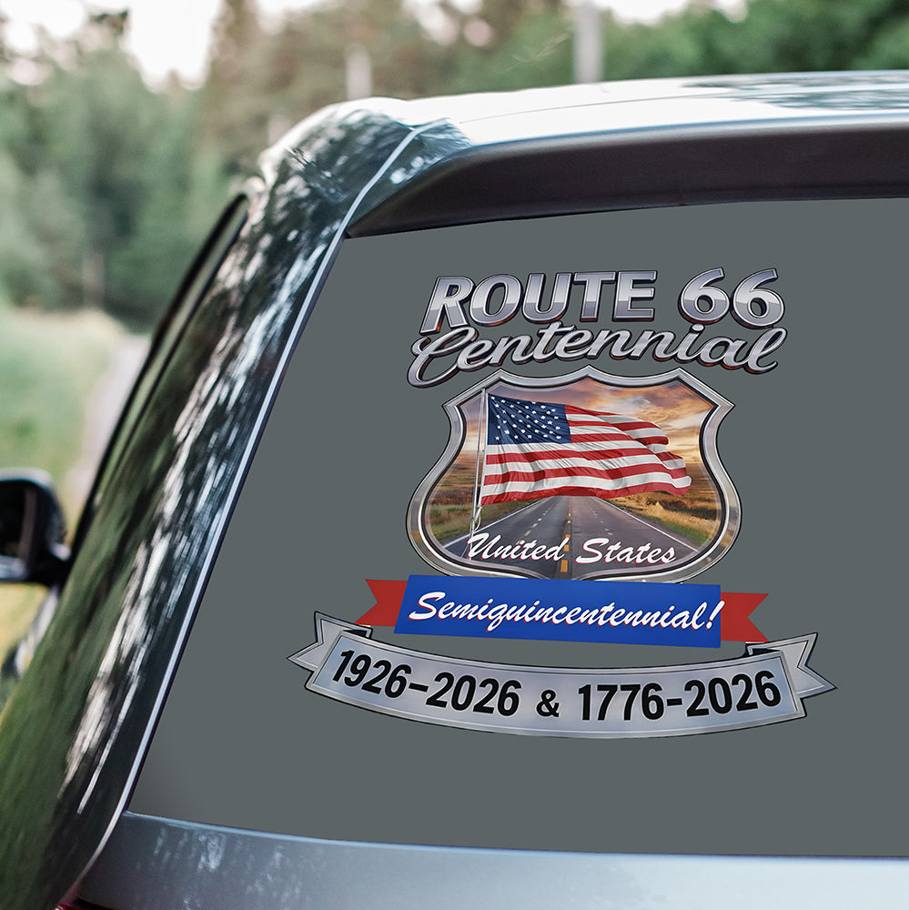 Route 66 Centennial And America Semiquincentennial Car Window Decal Sticker TH10 898499
