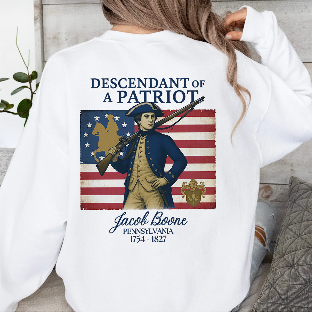 Descendant of a Patriot – Custom Family Heritage & Ancestor Back Shirt LM32 895541