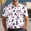 Custom Name Personalized Golf Ball Pattern America Flag Patriotic Polo Shirt HA75 898710
