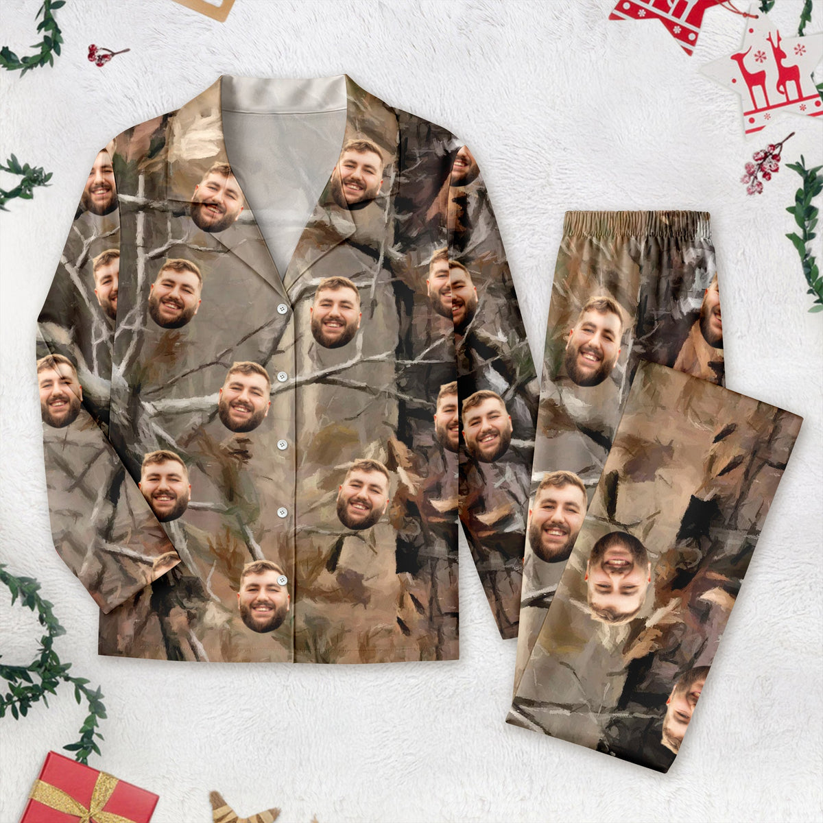 Custom Photo With Camo Background Dog Pajamas N304 888778