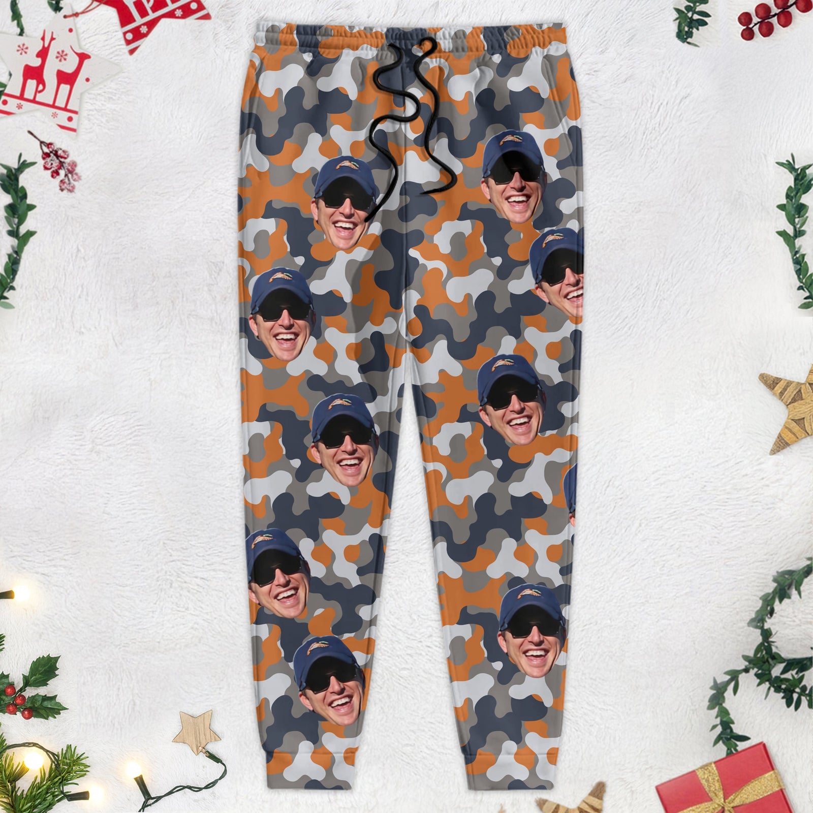 Custom Photo Camo Background Christmas Gift Sweatpants TA29 888790