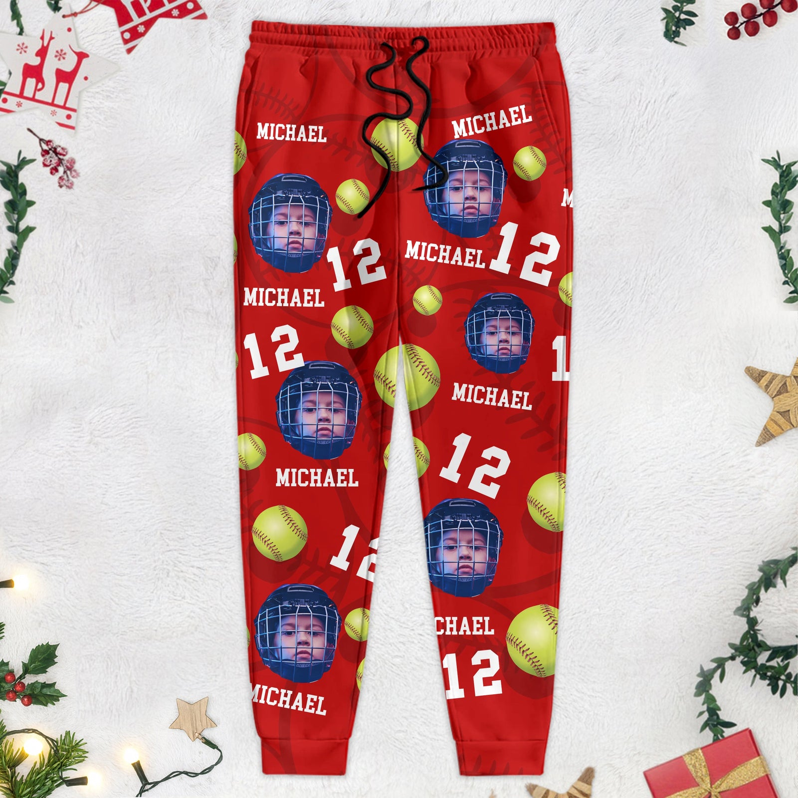 Custom Face Photo With Softball Sport Sweatpants T286 888817