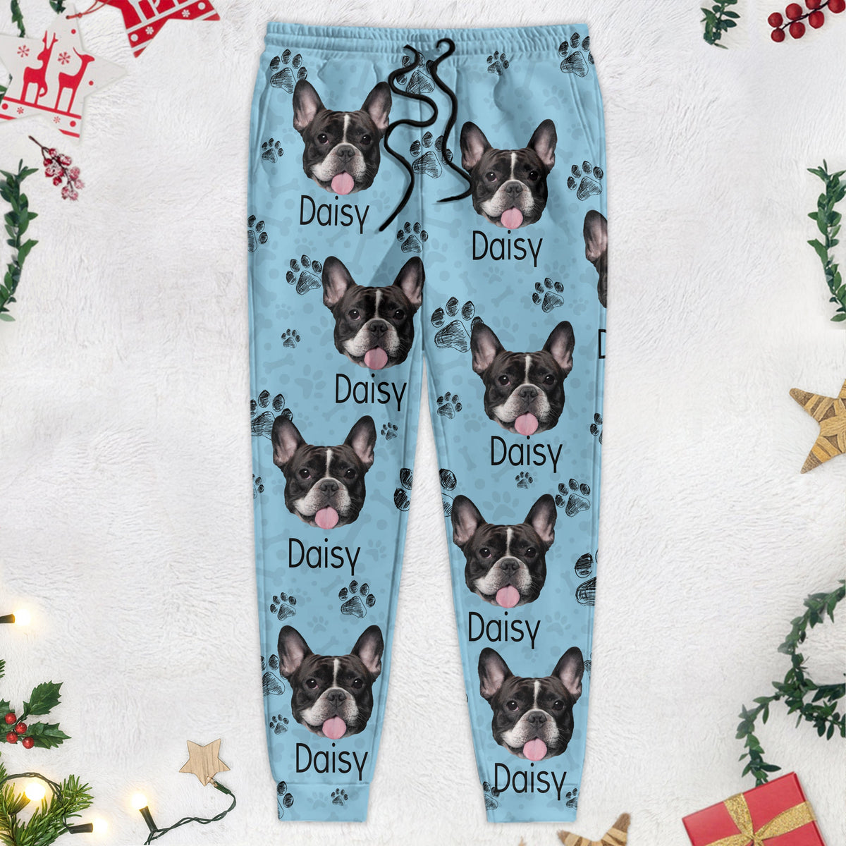 Custom Dog Photo With Paw Pattern Sweatpants TA29 889806