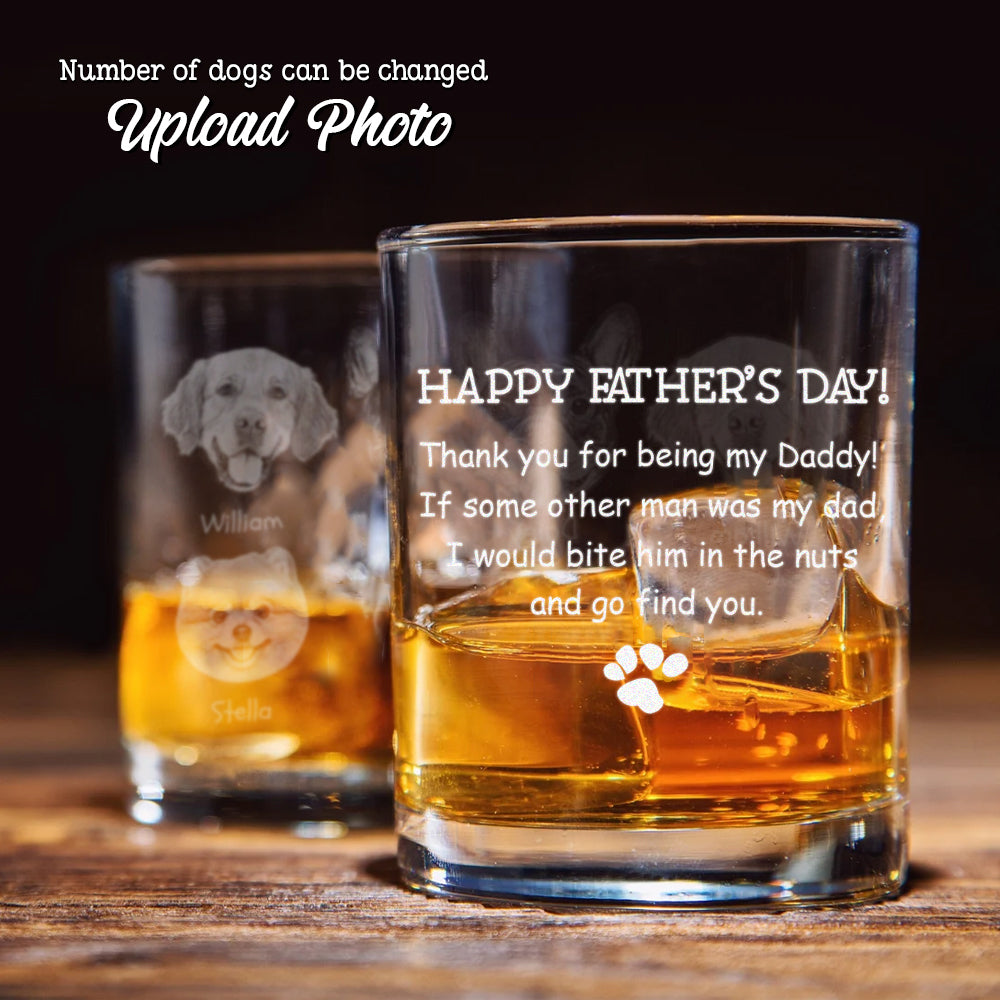 Custom Photo Thank You For Being My Daddy Christmas Gift For Dog Lover Rock Glass TH10 TA29 890807