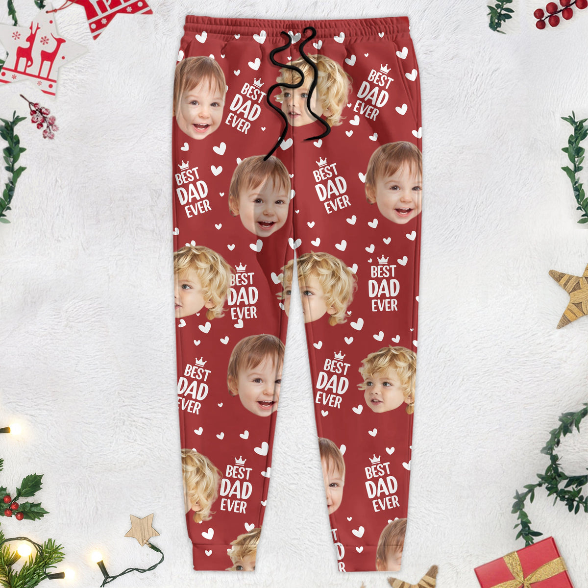 Custom Cute Photo Best Dad Ever Pattern Sweatpants For Family LM32 893691