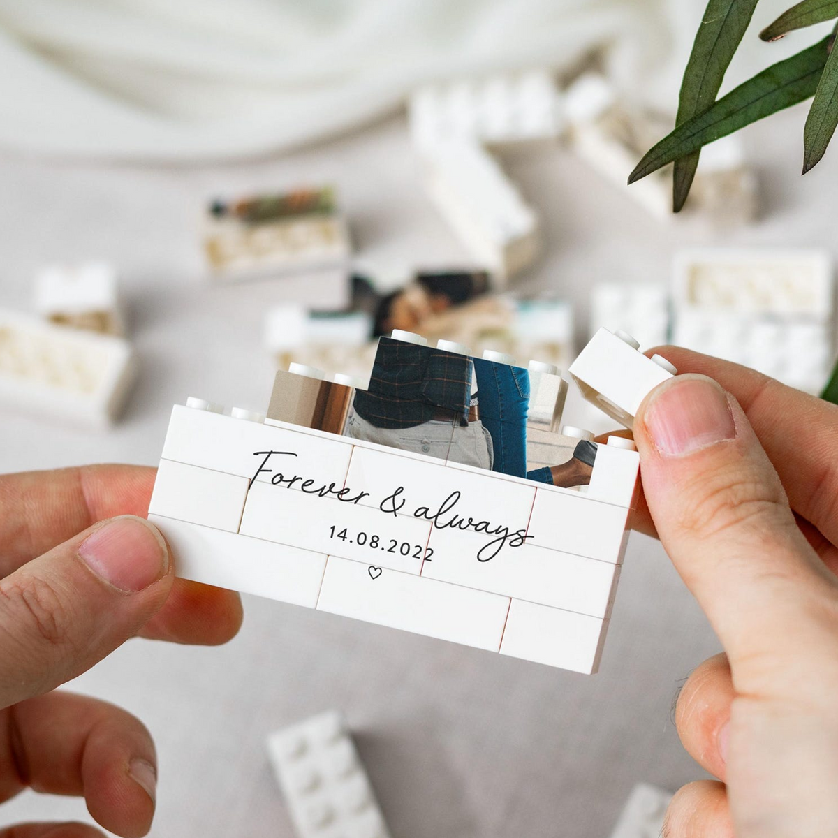 Personalized Couple Photo Forever & Always Building Block - Valentine's Day Gift For Boyfriend Girlfriend HO82 901362