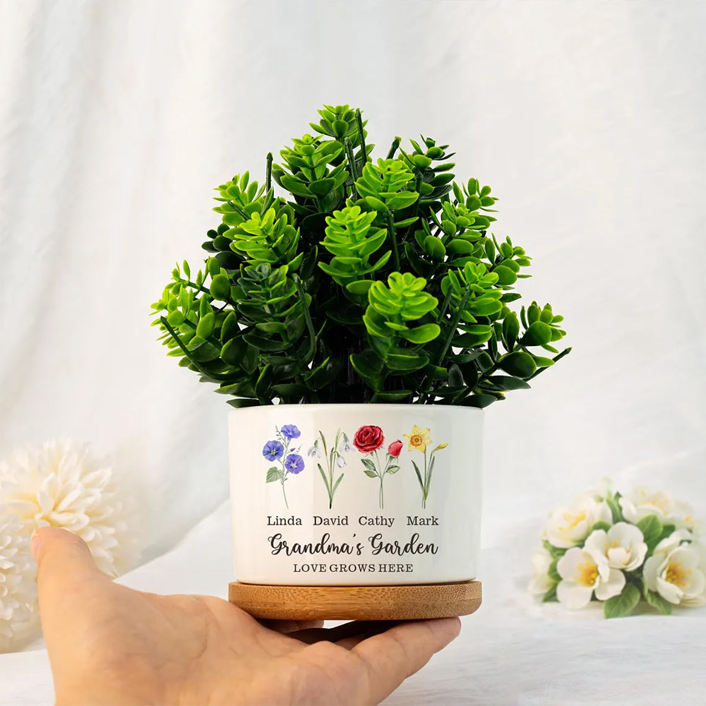 Personalized Birth Flower Grandma's Garden Pot Plant Pot Mother's Day Gift HA75 920722
