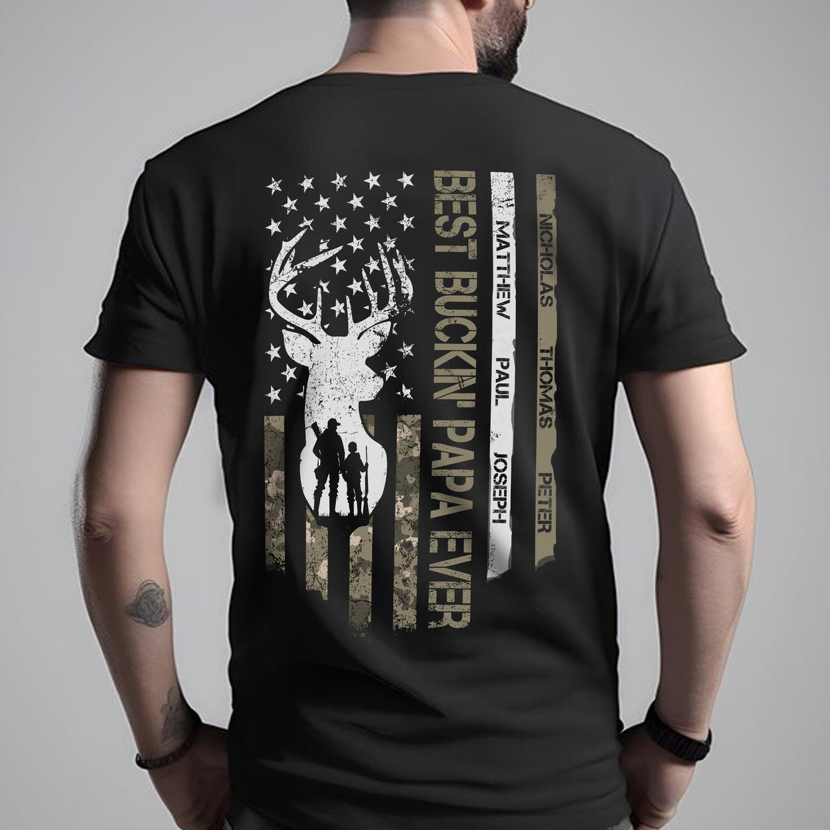 Custom Name Best Buckin' Dad Ever Personalized Dark Shirt Gift For Hunting Lovers CH07 895790