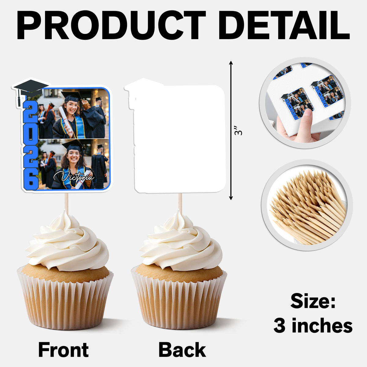 Custom Photo 2026 Graduation Party Decoration Cupcake Toppers LM32 893265