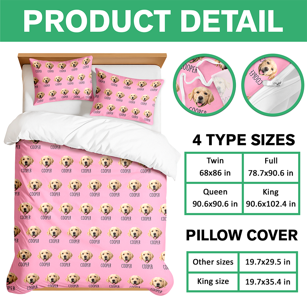 Custom Photo And Name Quilt Bedding Set For Dog Lover TH10 896677