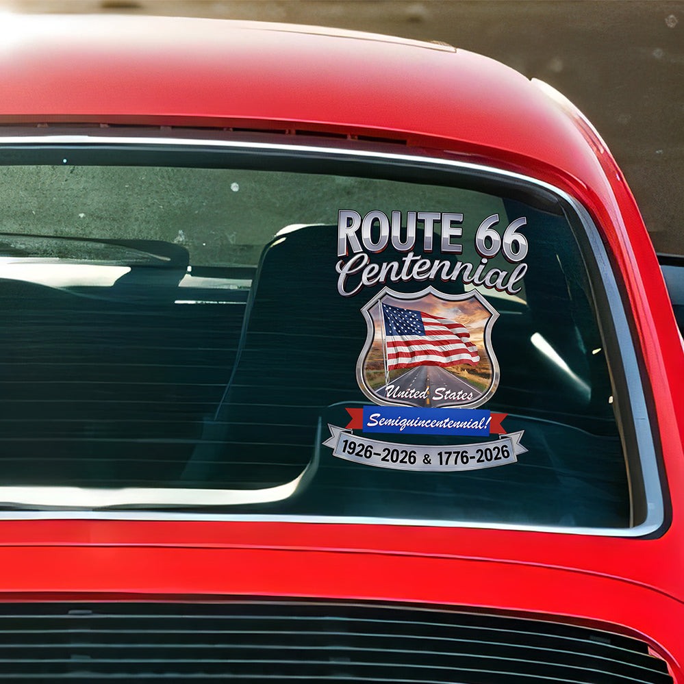 Route 66 Centennial And America Semiquincentennial Car Window Decal Sticker TH10 898499