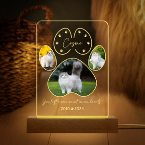 Custom Photo You Left A Paw Print On Our Hearts Dog Cat Pet Acrylic Plaque With LED Night Light HA75 891534