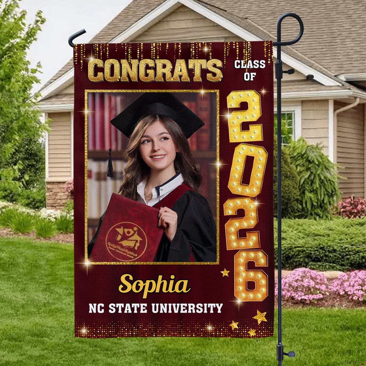Custom Photo Congrats Class of 2026 Graduation Garden Flag CH07 910816