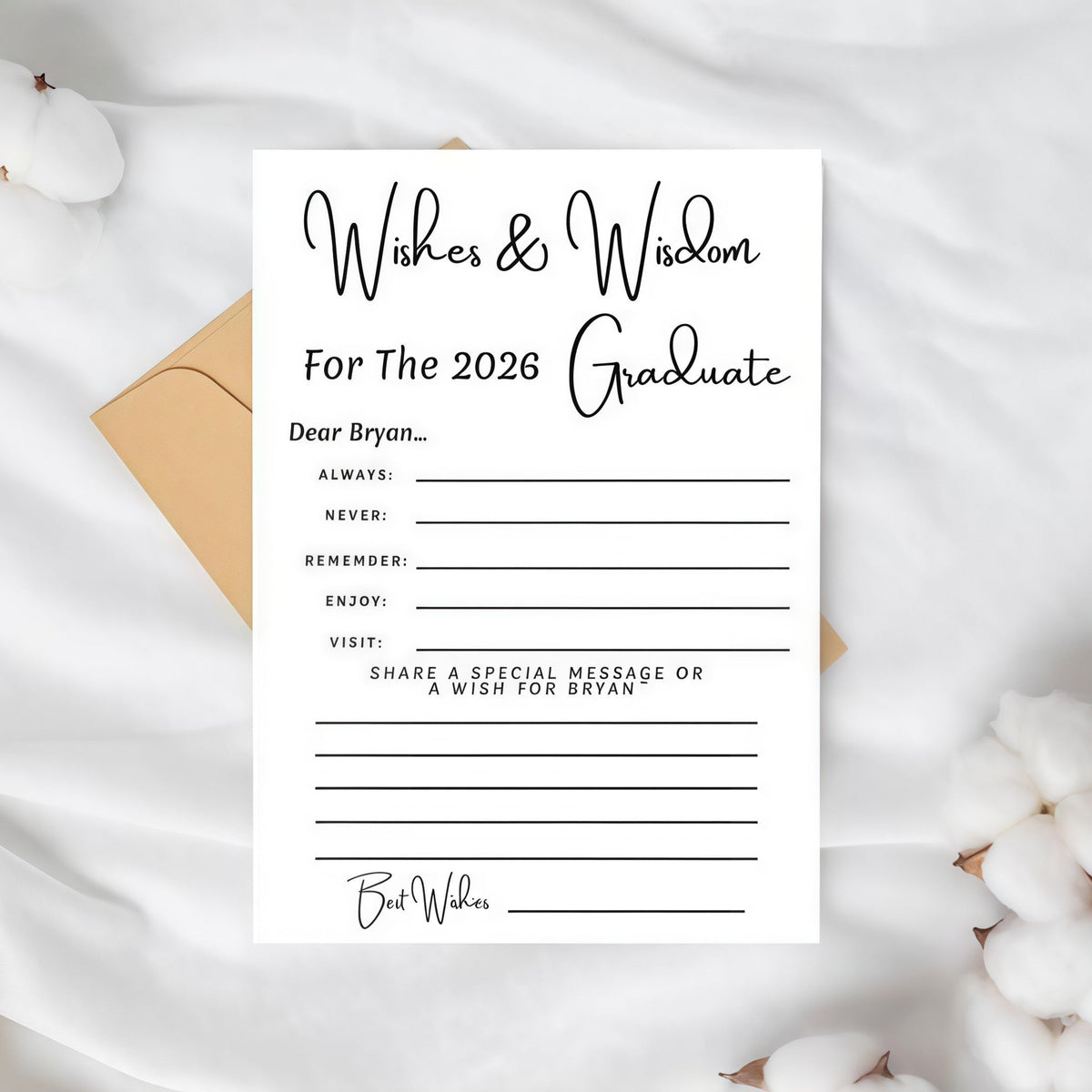 Set of 12 Graduation Wishes and Advice Card for Graduation Party - Graduation gift HA75 921240