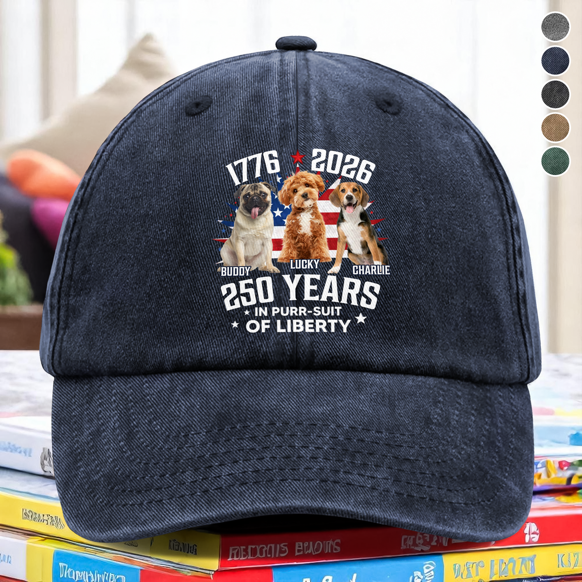 Custom Photo Freedom Vintage Washed Denim Baseball Cap HO82 901228