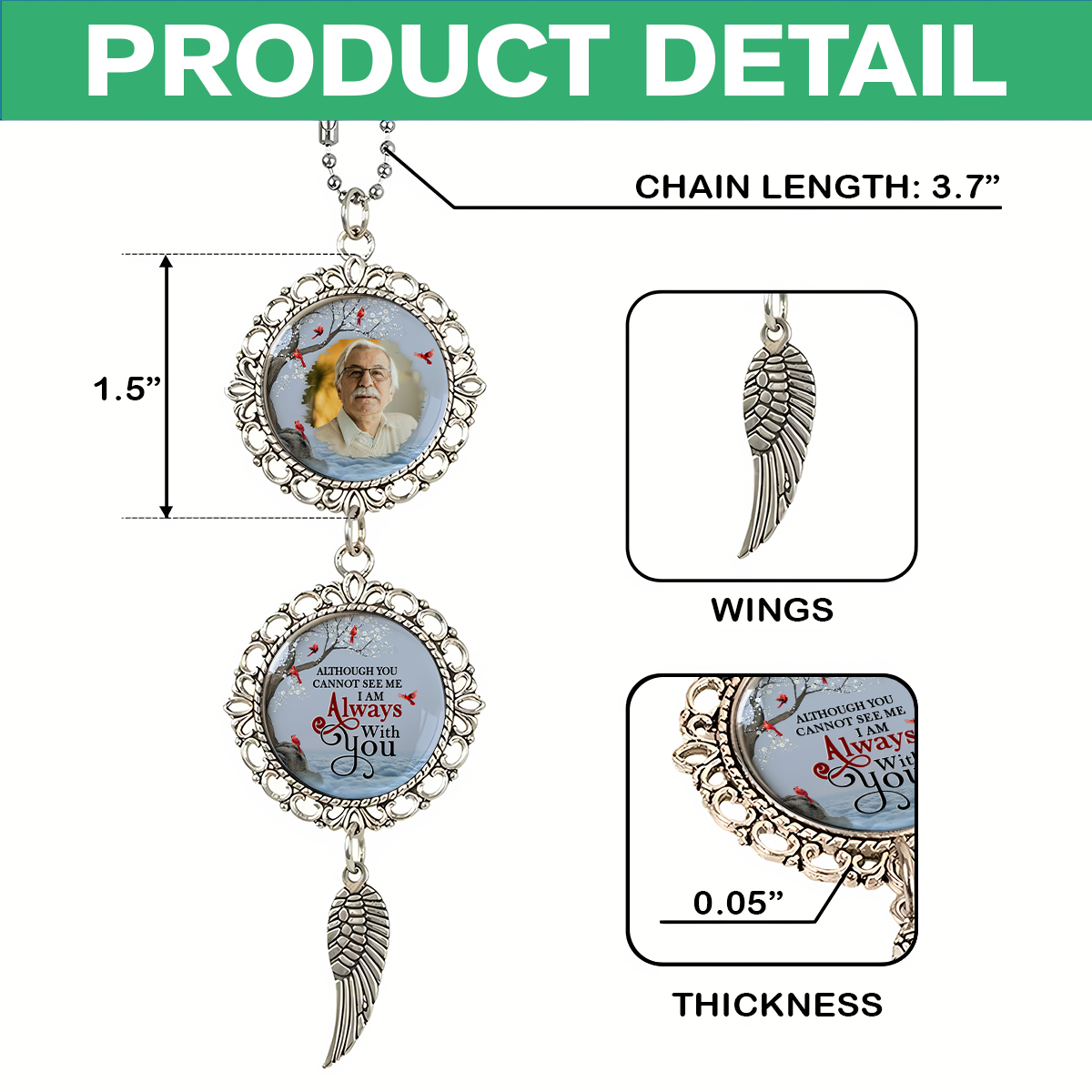 Custom Photo I'll Carry You Car Hanging Ornament With Charm Memorial Gift For Family HA75 891978
