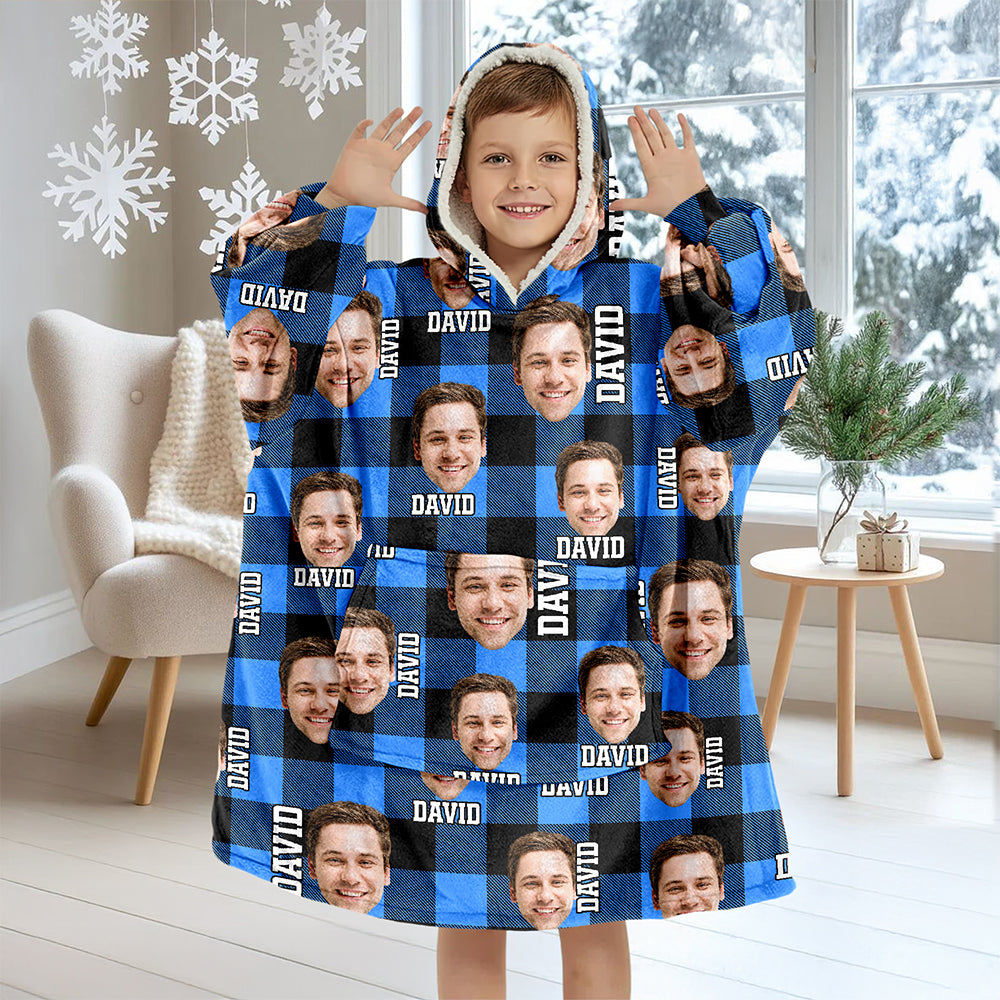 Custom Photo Family Hoodie Blanket For Family Gift HA75 898386