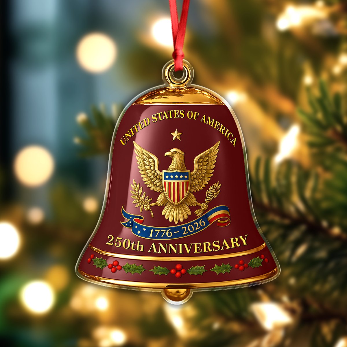 United State of America 250th Anniversary Bell Acrylic Ornament CH07 899184