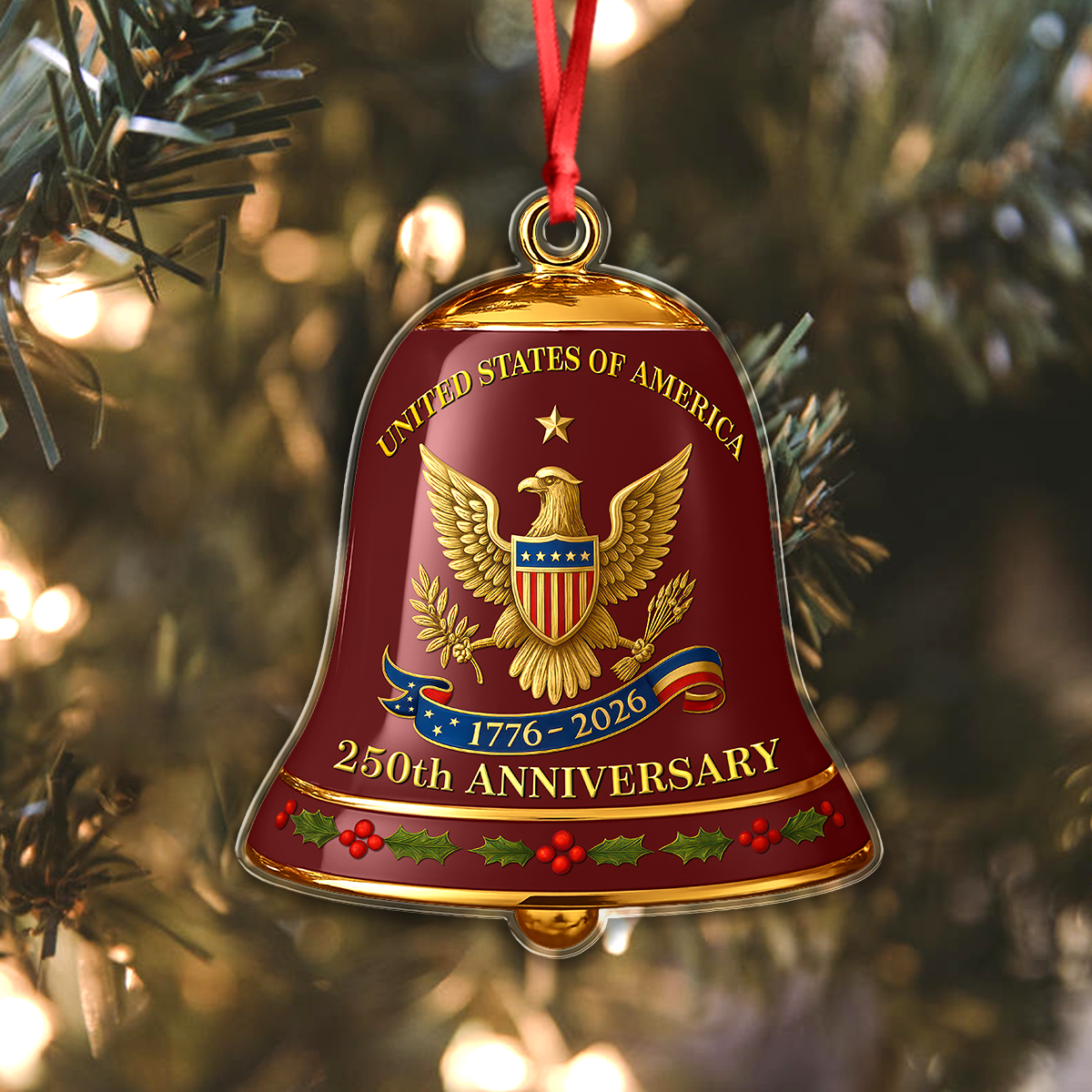 United State of America 250th Anniversary Bell Acrylic Ornament CH07 899184