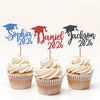 Personalised Class Of 2026 Glitter Bachelor Cap Cupcake Topper - Graduation Party Decorations for Graduates HO82 901492