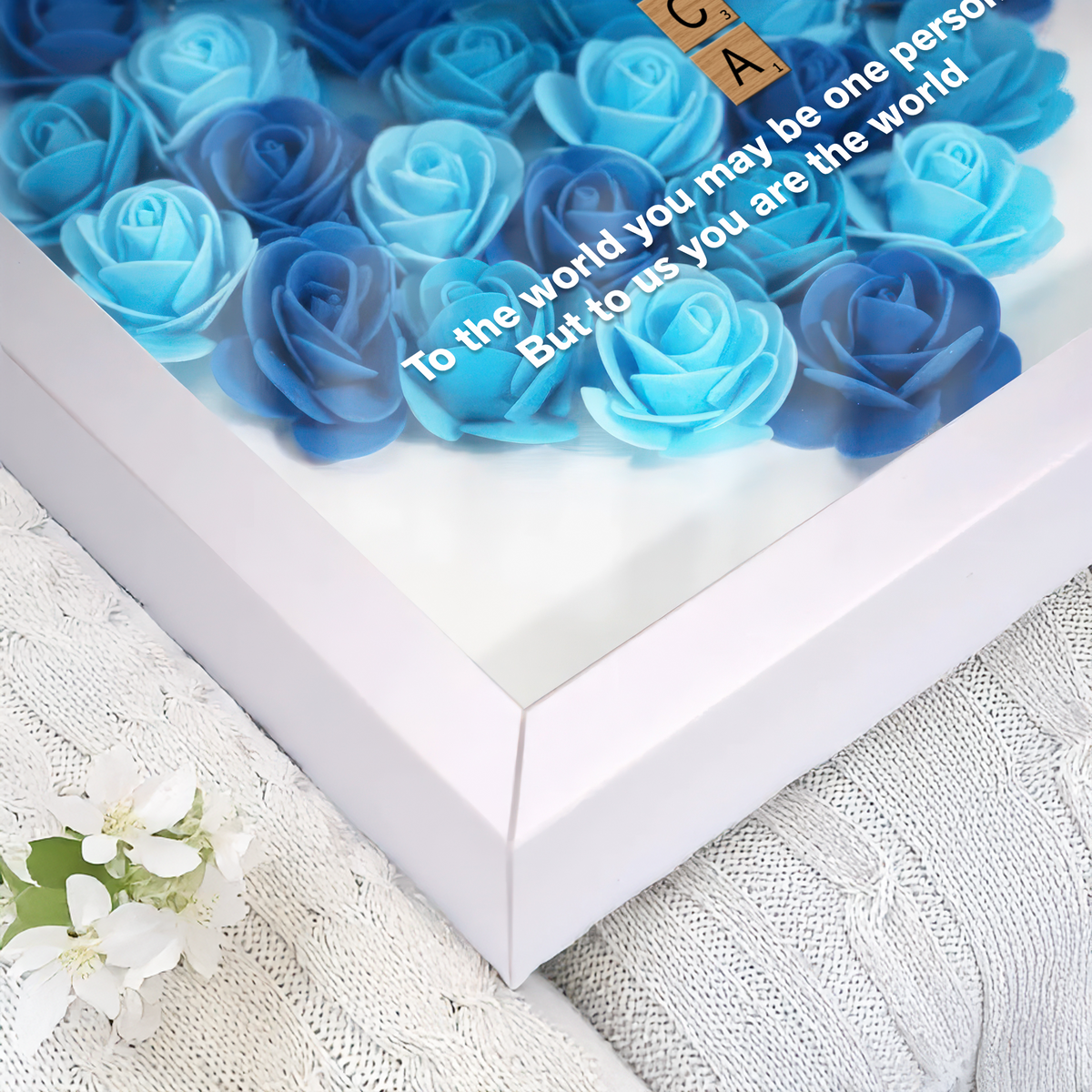 Personalized Family Name Crossword Art Flower Shadow Box For Mother's Day LM32 893277