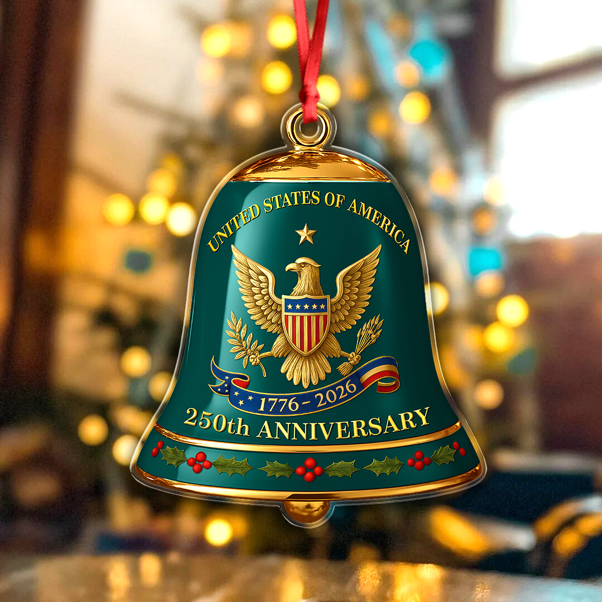 United State of America 250th Anniversary Bell Acrylic Ornament CH07 899184