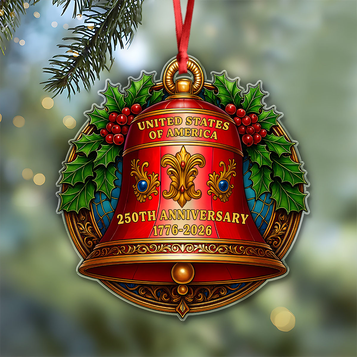 250 Years of America 1776-2026 Liberty Bell Ornament Decor Gift HO82 900098