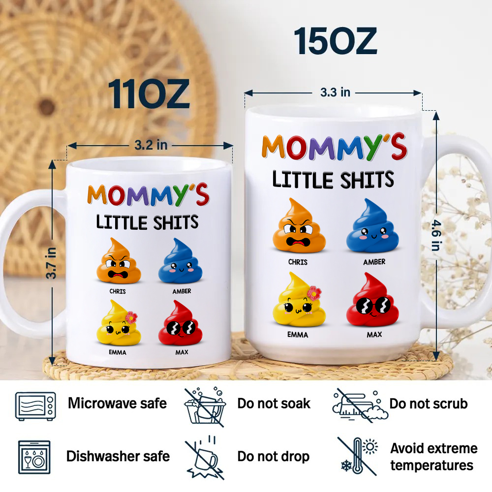 Mommy's Little Sh*ts Personalized White Mug Funny Gift For Family CH07 895286