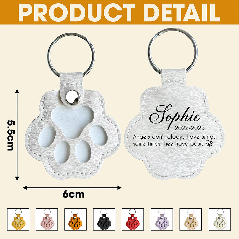 Custom Name Forever In My Heart Memorial Leather Paw Keychain LM32 895731