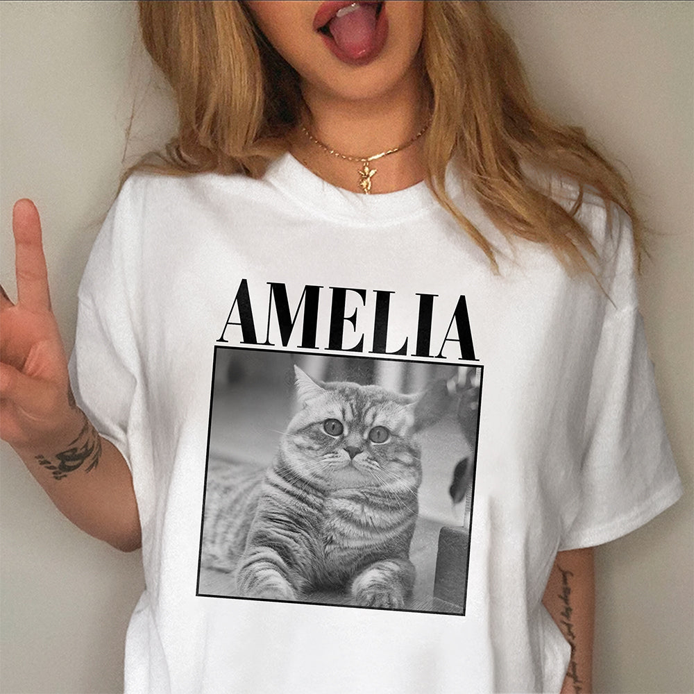 Custom Photo and Name Cat Pet Comfort Shirt Gift For Cat Pet Lovers HA75 897418