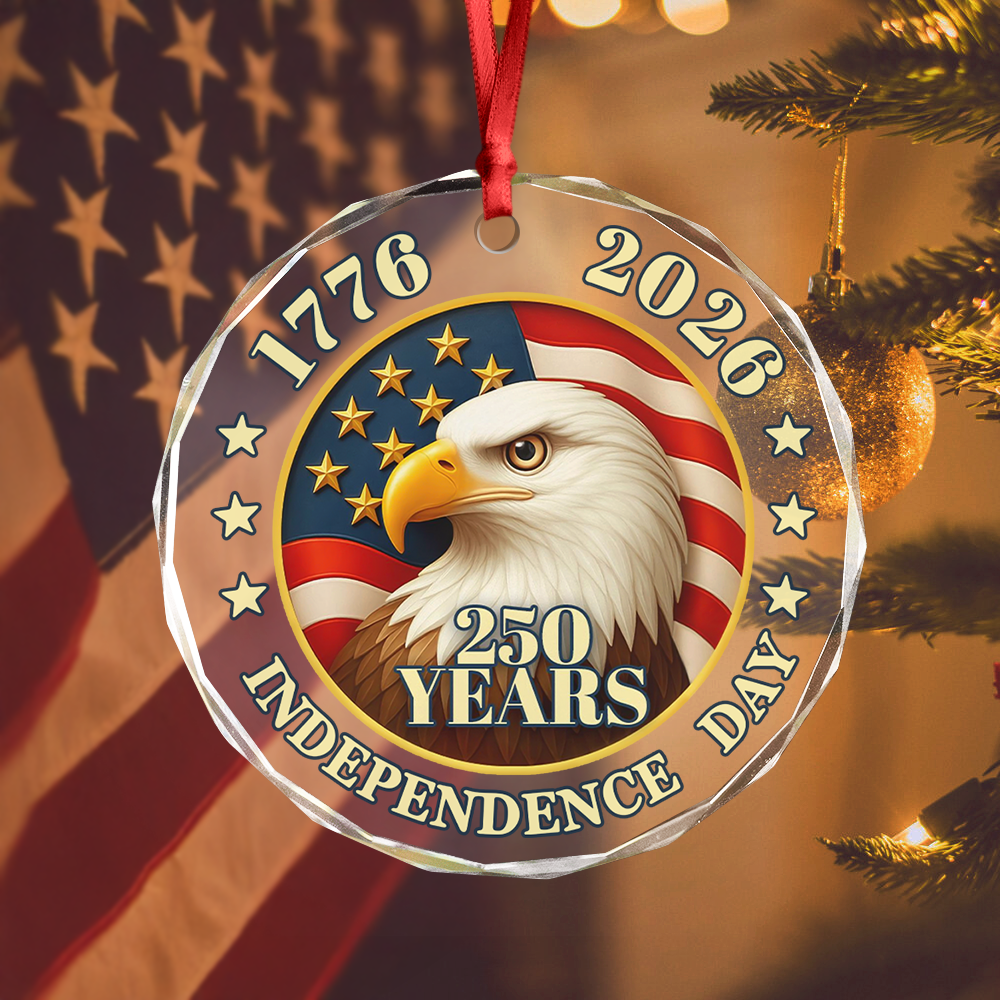 250 years of America American Independence Day Glass Ornament HA75 897120