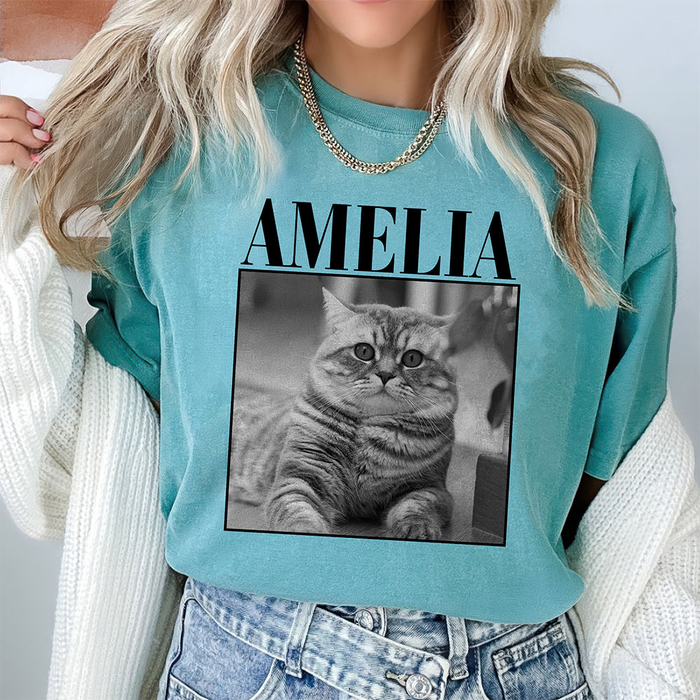 Custom Photo and Name Cat Pet Comfort Shirt Gift For Cat Pet Lovers HA75 897418