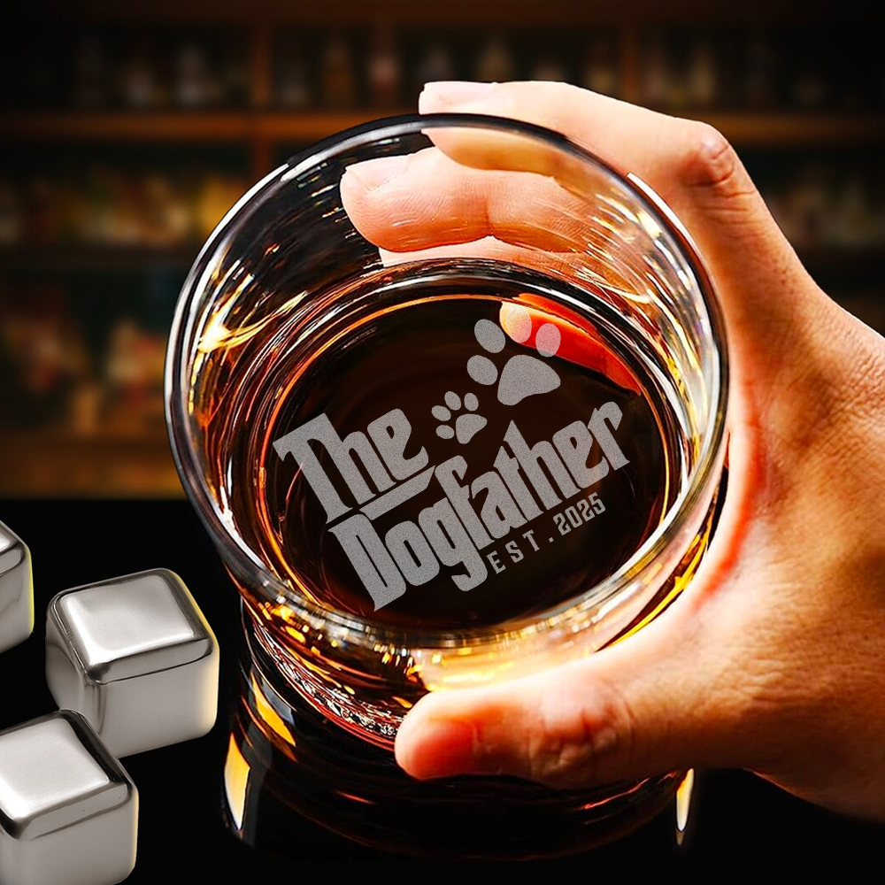 Custom Photo The Dog Father For Dog Lover Whiskey Glass TH10 892783