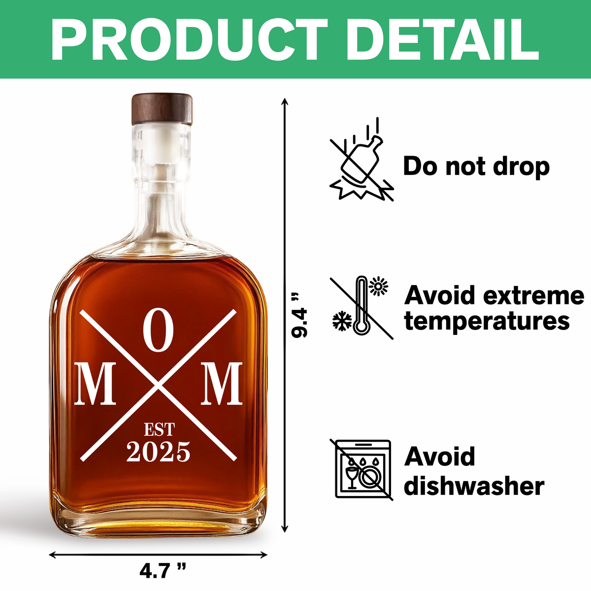 Personalized Dad EST Whiskey Bottle CH07 895976