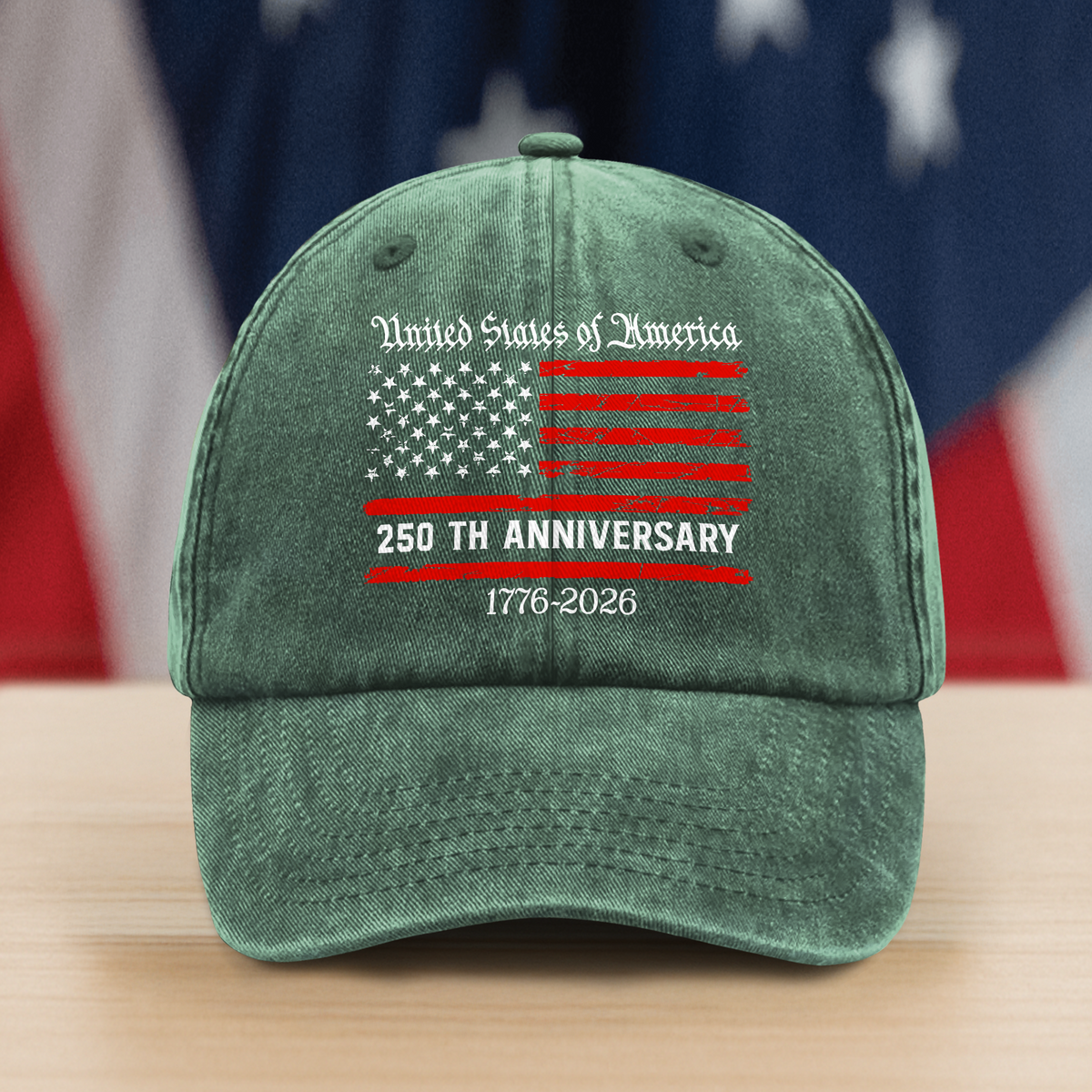 America 250th Anniversary Semiquincentennial Washed Denim Baseball Cap HO82 900108