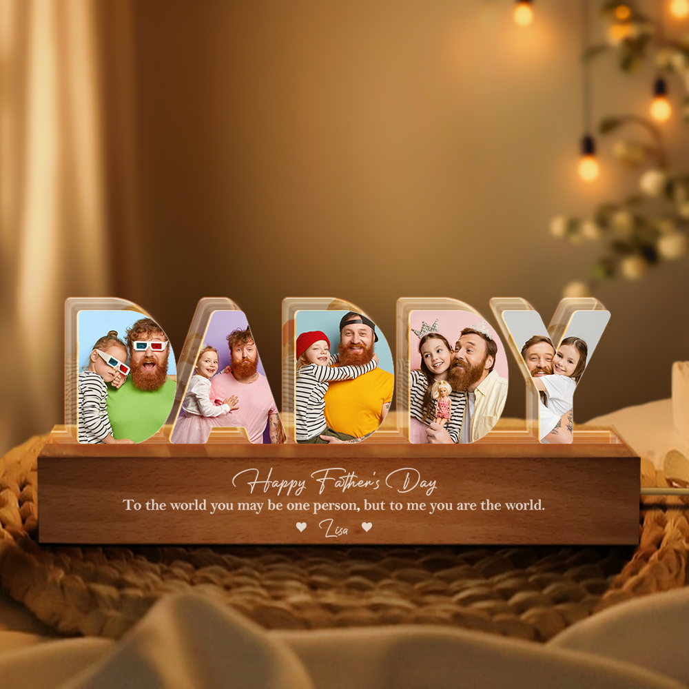 Custom Photo Happy Father's Day LED Night Light HA75 892328